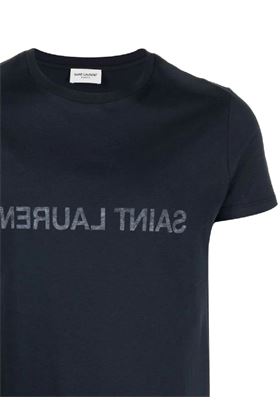 t-shirt blu navy Saint Laurent | 663278Y37AW4145